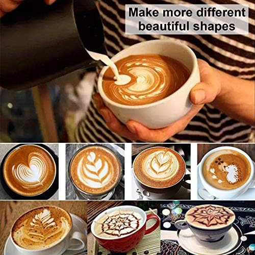 600ml Milk Frothing Jug Coffee Pitcher & Measurement Latte Art Pen 6