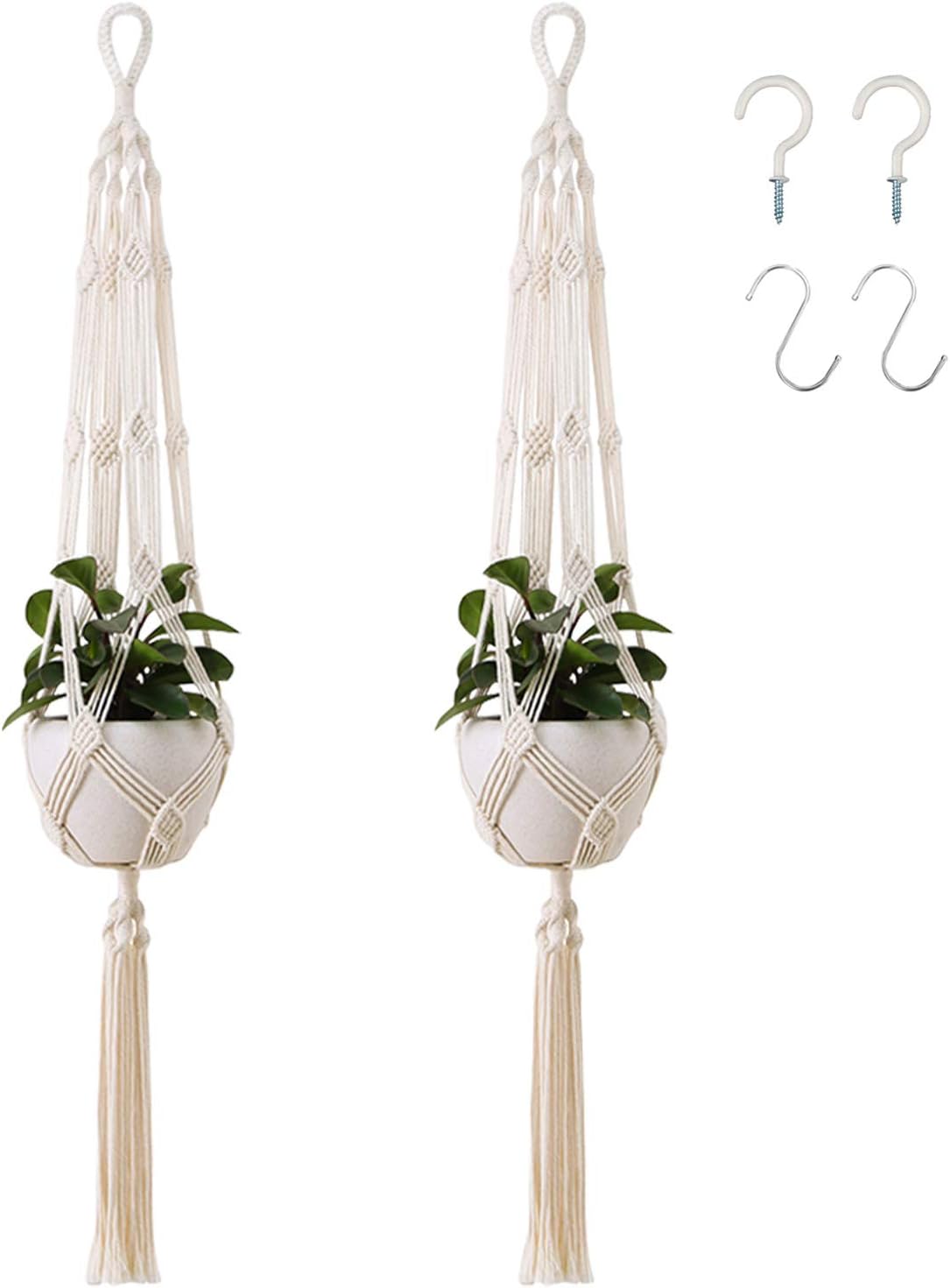2-pack 105cm Macrame Plant Hanger Cotton Rope