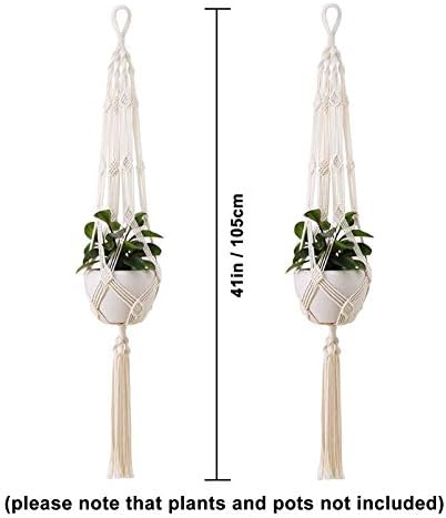 2-pack 105cm Macrame Plant Hanger Cotton Rope 4