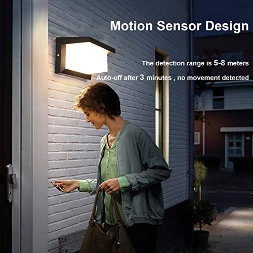 18W LED Outdoor Wall Light with Motion Sensor 3000K IP65 3