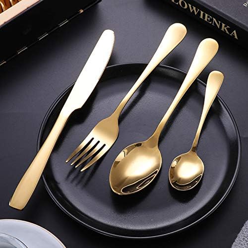 24 Piece Stainless Steel Gold Cutlery Set for 6 People, Dishwasher Safe 5