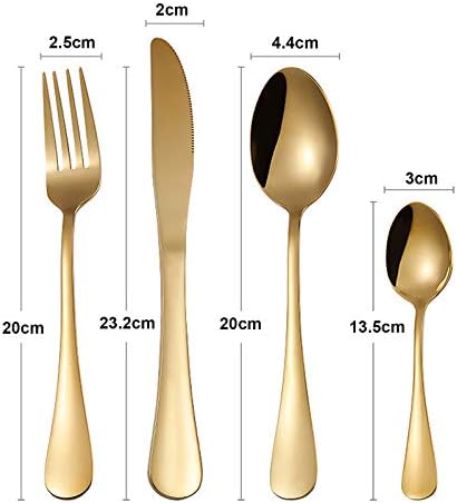 24 Piece Stainless Steel Gold Cutlery Set for 6 People, Dishwasher Safe 8