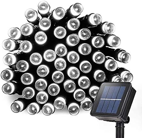 12M 100 LED Solar String Lights Cool White Waterproof 8 Modes for Garden Patio 2