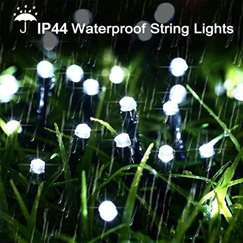 12M 100 LED Solar String Lights Cool White Waterproof 8 Modes for Garden Patio 6
