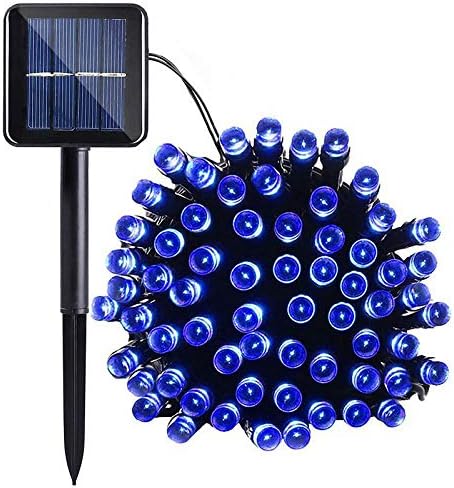 12M 100 LED Solar String Lights Blue Waterproof 8 Modes for Garden Patio 2