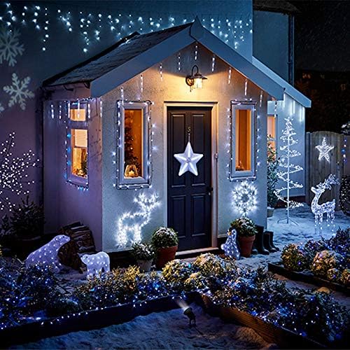 12M 100 LED Solar String Lights Blue Waterproof 8 Modes for Garden Patio 3