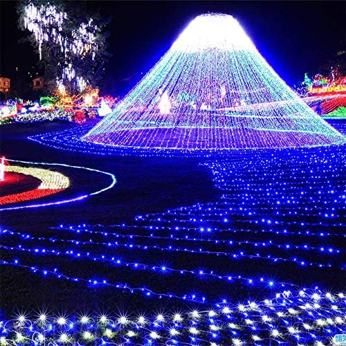 12M 100 LED Solar String Lights Blue Waterproof 8 Modes for Garden Patio 4