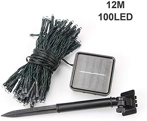 12M 100 LED Solar String Lights Blue Waterproof 8 Modes for Garden Patio 8