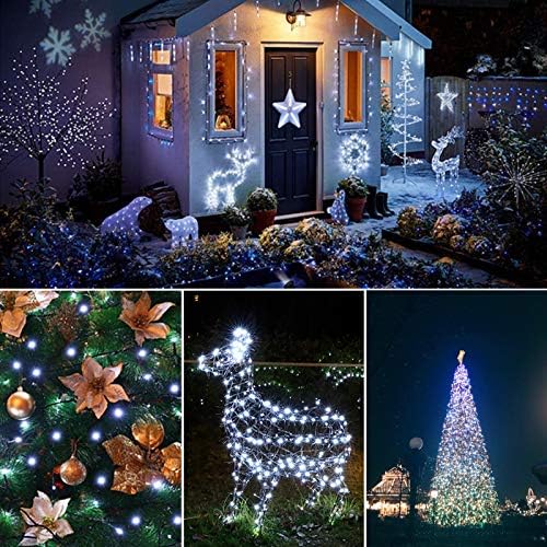 5M 50 LED Solar String Lights Cool White Waterproof 8 Modes for Garden Patio 5