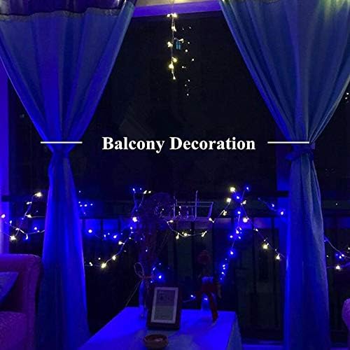 5M 50 LED Solar String Lights Blue Waterproof 8 Modes for Garden Patio 3