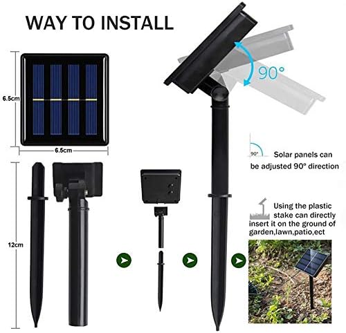 5M 50 LED Solar String Lights Blue Waterproof 8 Modes for Garden Patio 5