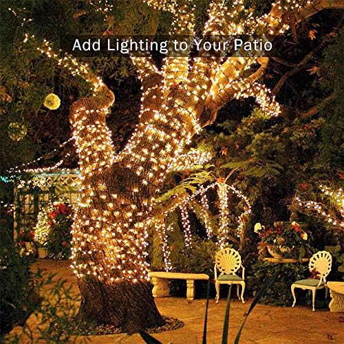 20M 200 LED Solar String Lights Warm White Waterproof 8 Modes for Garden Patio 4