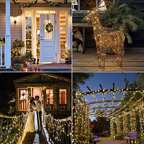 20M 200 LED Solar String Lights Warm White Waterproof 8 Modes for Garden Patio 5