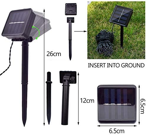 20M 200 LED Solar String Lights Multicolour Waterproof 8 Modes for Garden Patio 6