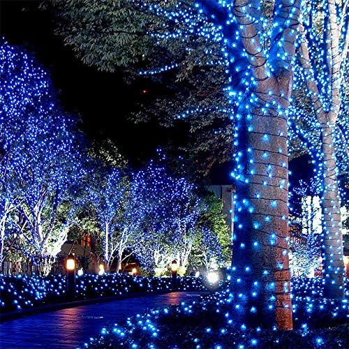 30M 300 LED Solar String Lights Blue Waterproof 8 Modes for Garden Patio 5