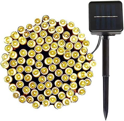 12M 100 LED Solar String Lights Warm White Waterproof 8 Modes for Garden Patio 2