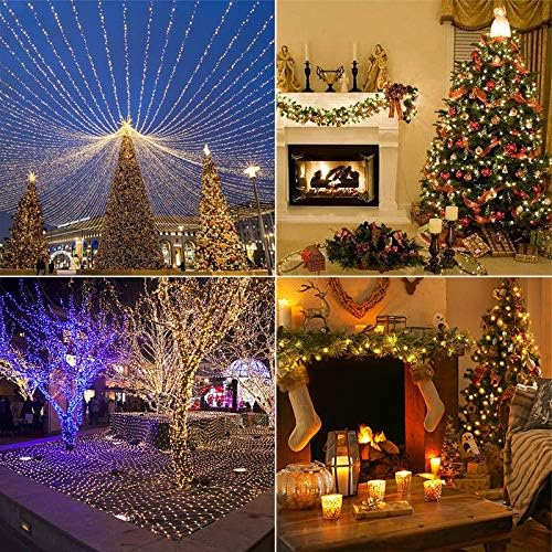 12M 100 LED Solar String Lights Warm White Waterproof 8 Modes for Garden Patio 5