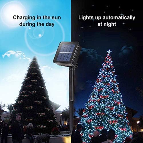 20M 200 LED Solar String Lights Cool White Waterproof 8 Modes for Garden Patio 4