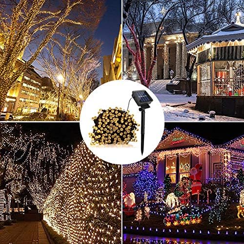 5M 50 LED Solar String Lights Warm White Waterproof 8 Modes for Garden Patio 6
