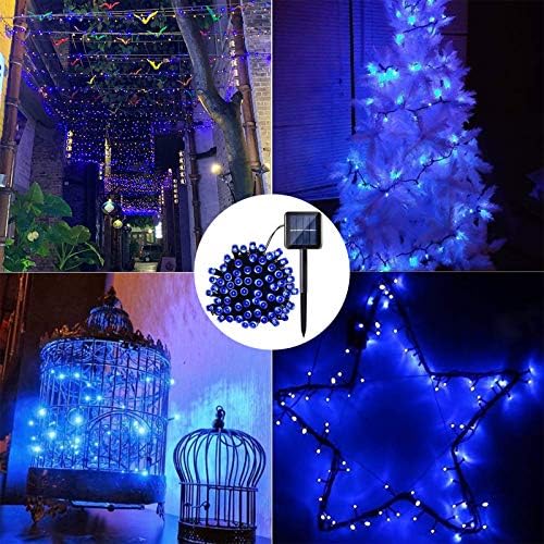 20M 200 LED Solar String Lights Blue Waterproof 8 Modes for Garden Patio 4