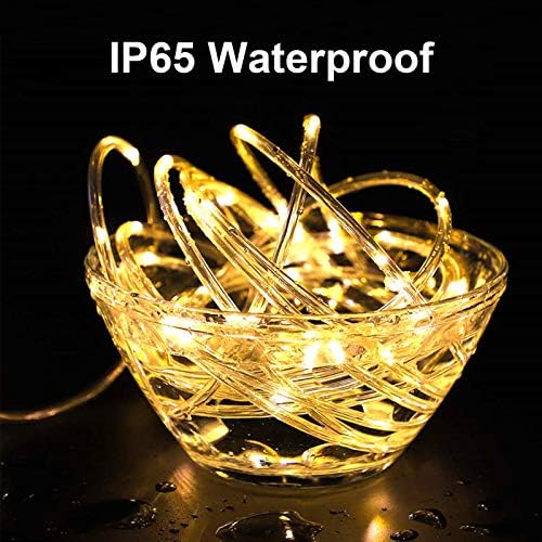 10M 100LED Solar Fairy Rope String Lights Warm White Waterproof 8 Modes 2