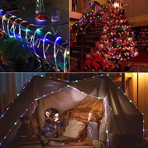10M 100LED Solar Fairy Rope String Lights Multicoloured Waterproof 8 Modes 5