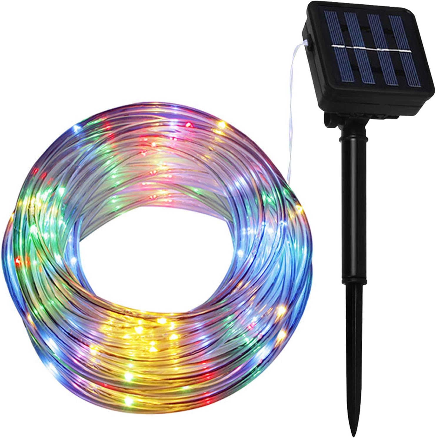 10M 100LED Solar Fairy Rope String Lights Multicoloured Waterproof 8 Modes 8