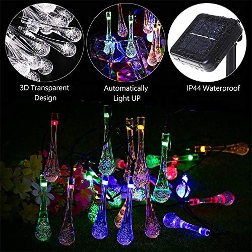 30 LED Solar String Lights Water Drop, Multicolor 2