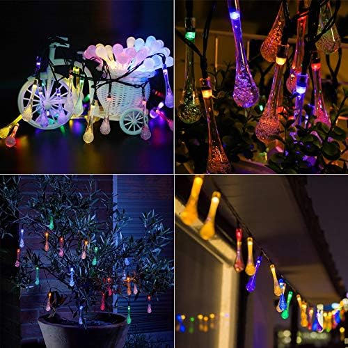 30 LED Solar String Lights Water Drop, Multicolor 5