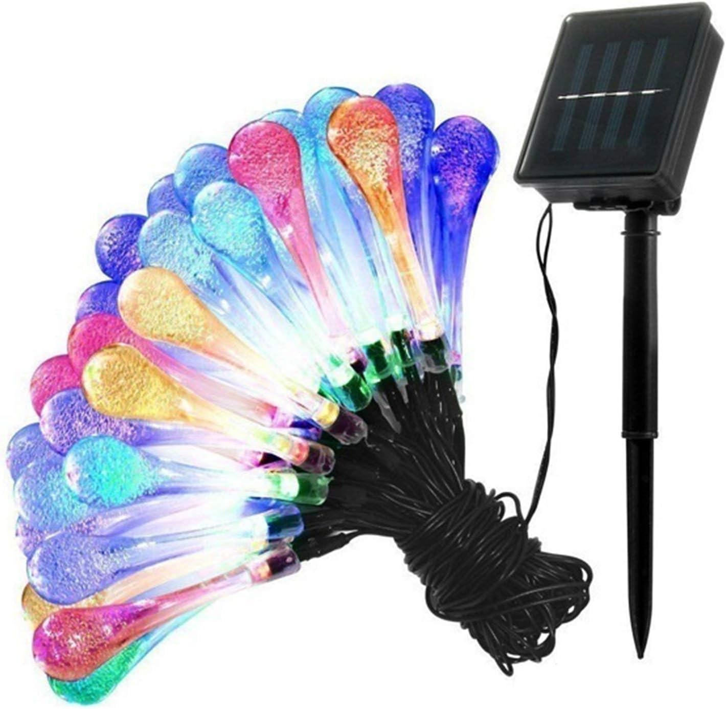 30 LED Solar String Lights Water Drop, Multicolor 8