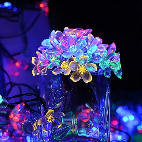 50 LED Solar String Lights Flowers, Multicolor 4