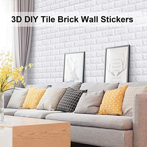 10 Pack 3D Wall Panels 70x77cm Foam Faux Brick Effect, Peel and Stick, Self-Adhesive, Waterproof, 5.4m² 2