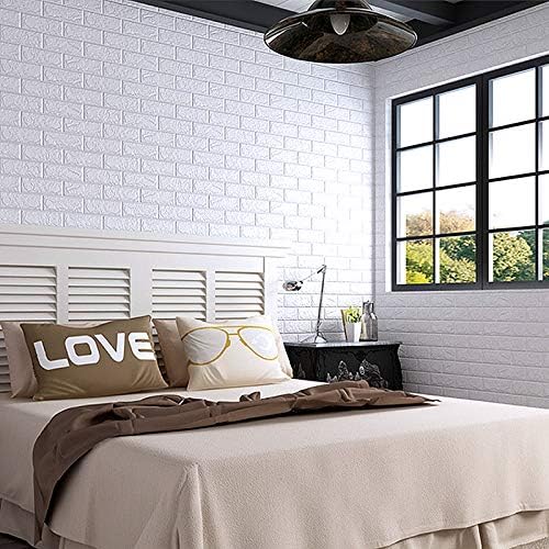 10 Pack 3D Wall Panels 70x77cm Foam Faux Brick Effect, Peel and Stick, Self-Adhesive, Waterproof, 5.4m² 3