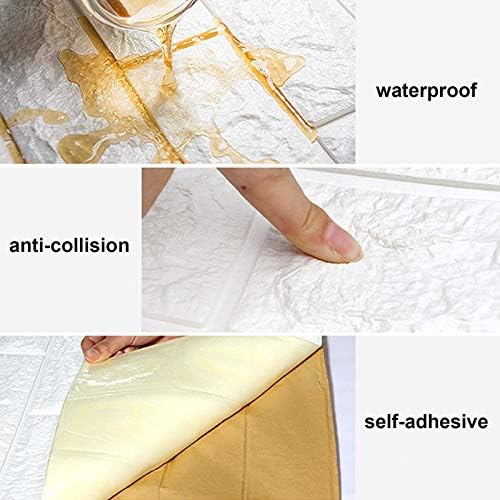 10 Pack 3D Wall Panels 70x77cm Foam Faux Brick Effect, Peel and Stick, Self-Adhesive, Waterproof, 5.4m² 5