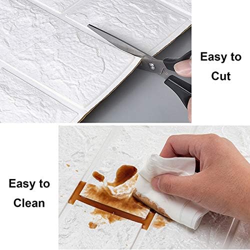 10 Pack 3D Wall Panels 70x77cm Foam Faux Brick Effect, Peel and Stick, Self-Adhesive, Waterproof, 5.4m² 6