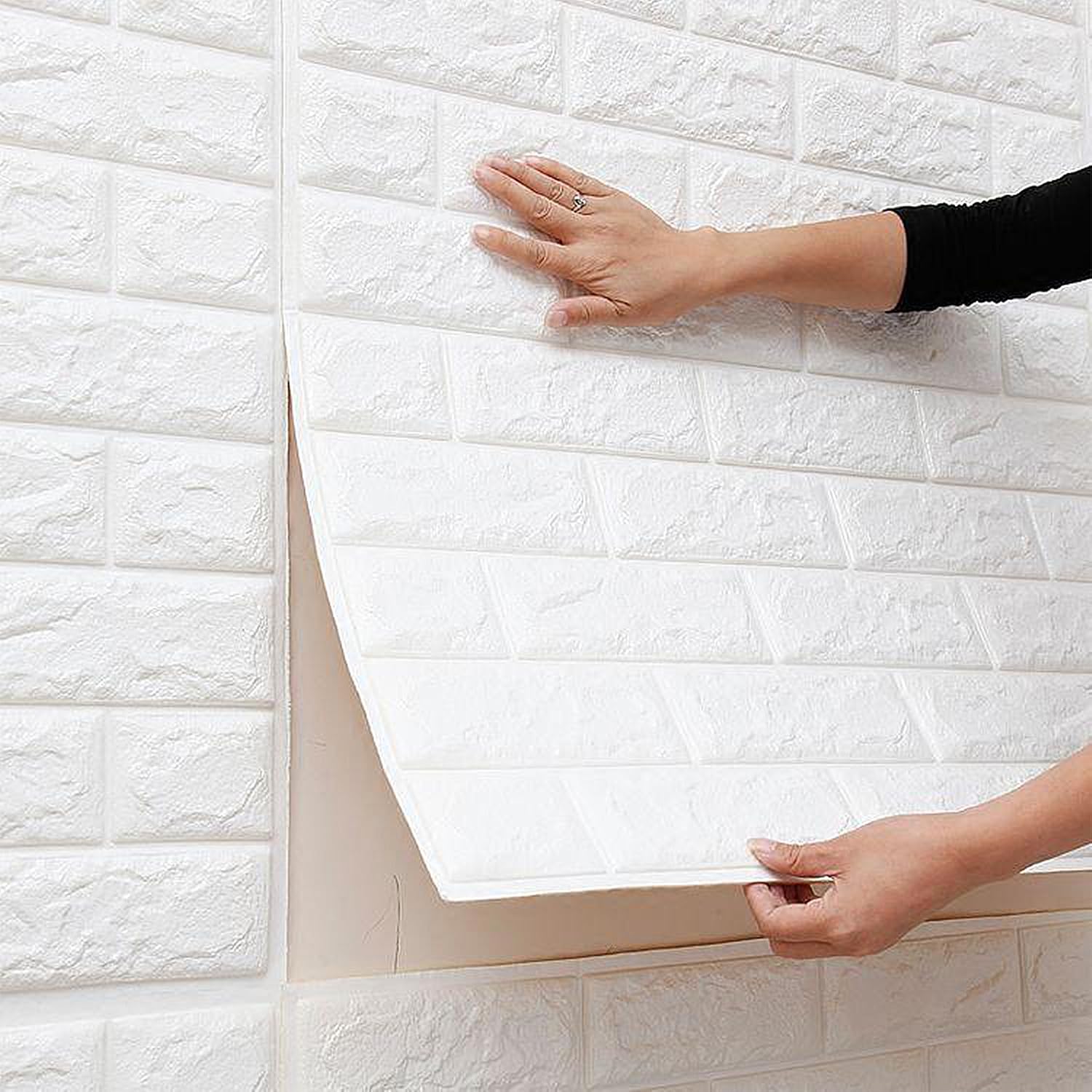 10 Pack 3D Wall Panels 70x77cm Foam Faux Brick Effect, Peel and Stick, Self-Adhesive, Waterproof, 5.4m²
