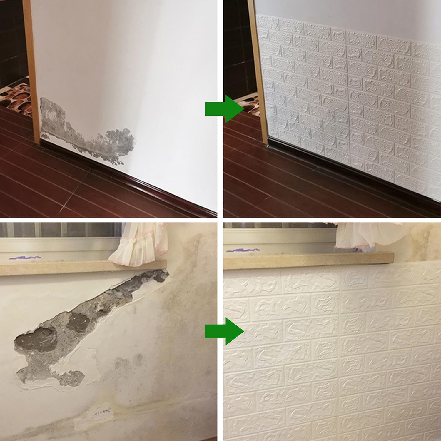 10 Pack 3D Wall Panels 70x77cm Foam Faux Brick Effect, Peel and Stick, Self-Adhesive, Waterproof, 5.4m²
