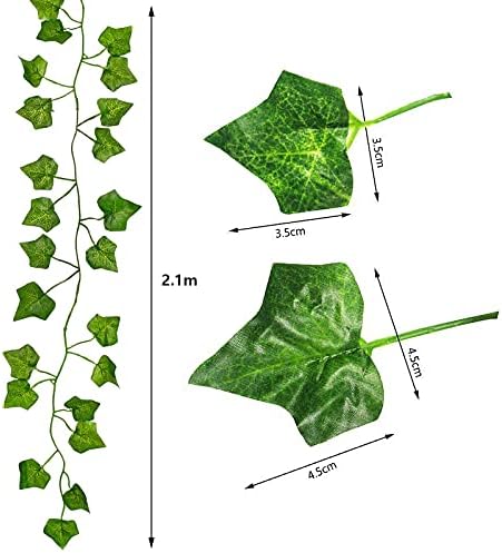 12pcs x 2m Artificial Ivy Plants Garland with 20pcs Cable Ties 3