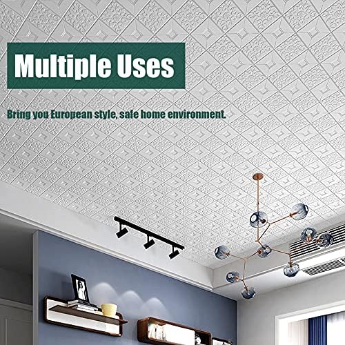 3D Brick Wallpaper, Self-Adhesive Wall Panels, Pack of 10, White, 70x70cm, Waterproof 5