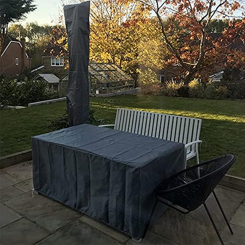 Garden Furniture Covers Waterproof 242x162x100cm Rectangular Dustproof Protective Cover 210D Oxford Fabric Black 8