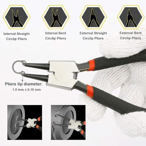 6 Inch Circlip Pliers Set 4 Pcs Internal External Snap Ring Pliers 3