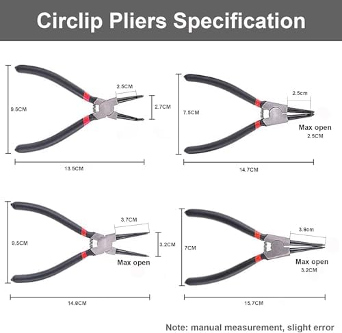 6 Inch Circlip Pliers Set 4 Pcs Internal External Snap Ring Pliers 7