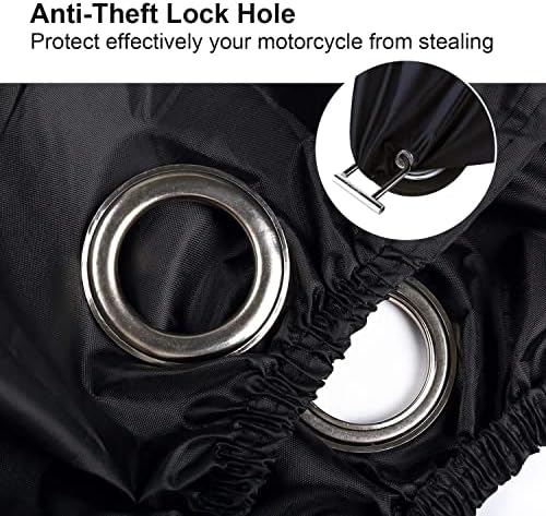 XXXL Waterproof Motorcycle Cover 190T Oxford Fabric All Weather with Lock Holes 265x105x125cm 2
