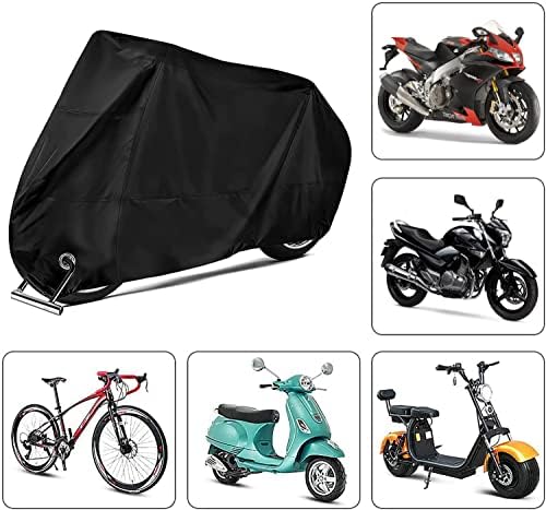 XXXL Waterproof Motorcycle Cover 190T Oxford Fabric All Weather with Lock Holes 265x105x125cm 4