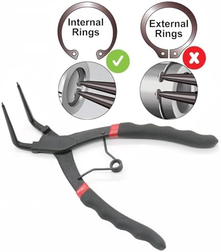 90° Bent Circlip Pliers Long Nose Internal Snap Ring Remover Tool 4