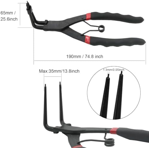 90° Bent Circlip Pliers Long Nose Internal Snap Ring Remover Tool 6